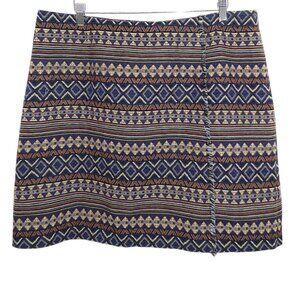Cato 18W Tapestry A-Line Skirt Aztec Tribal Geometric Pattern Fall Boho Chic